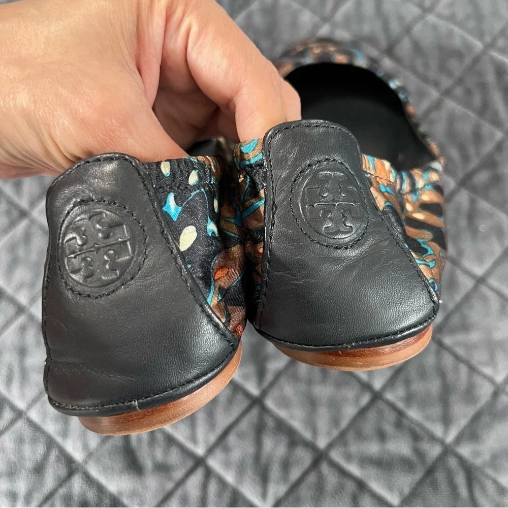 Tory Burch Ballet Flats Women’s 8.5 Shoes Floral Satin Round Toe